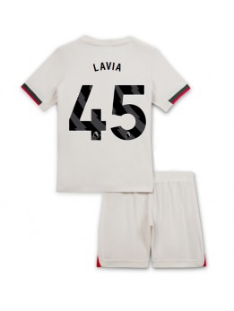 Billige Chelsea Romeo Lavia #45 Bortedraktsett Barn 2025-26 Kortermet (+ Korte bukser)